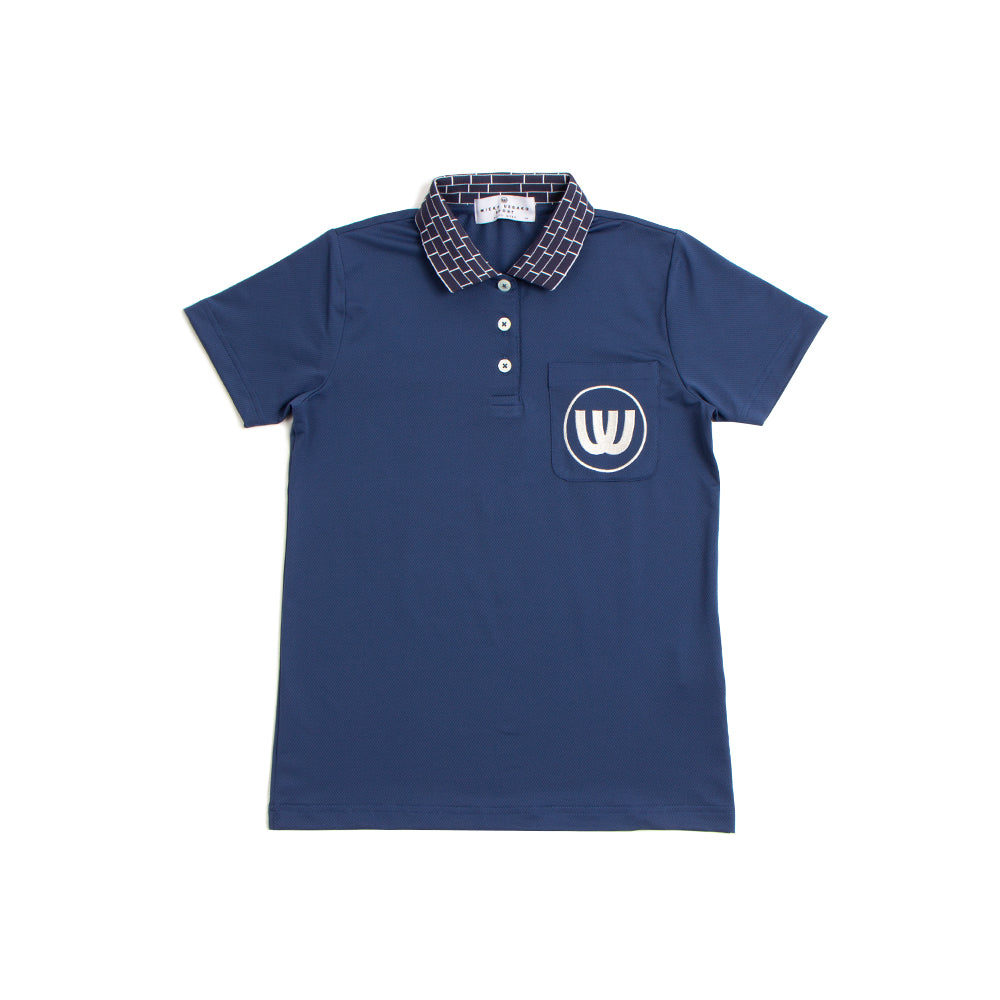 MARKALONA 幾何学模様 ポロシャツ ネイビー MARKALONA 幾何学模様