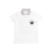 Brick lattice pattern collar polo