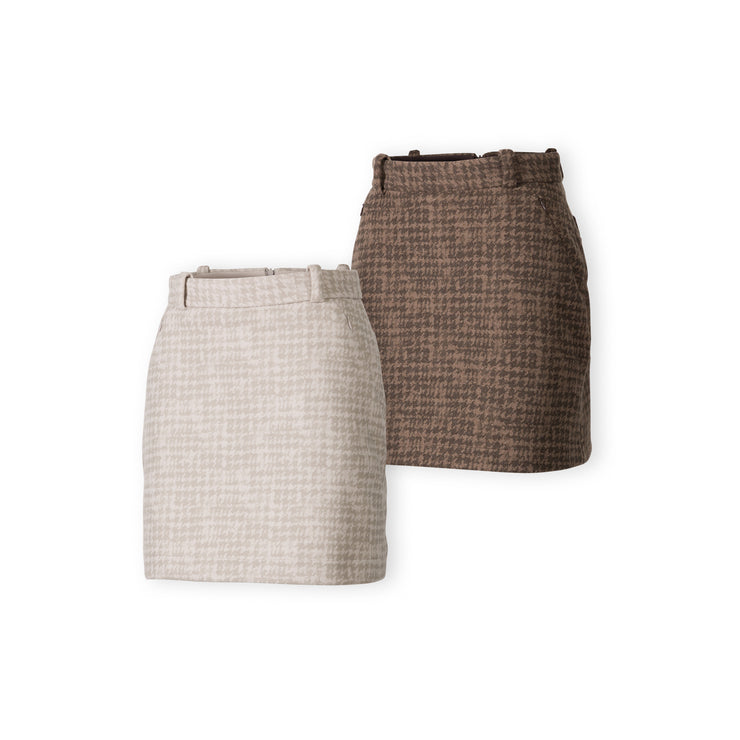 Chidori lattice back brushed skirt
