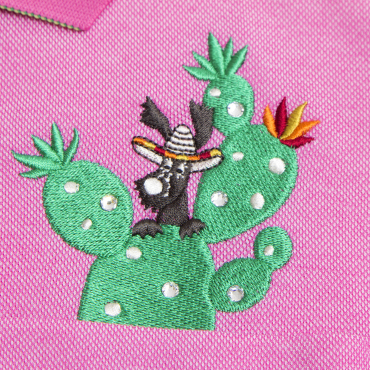 サボテン刺繍ポロ