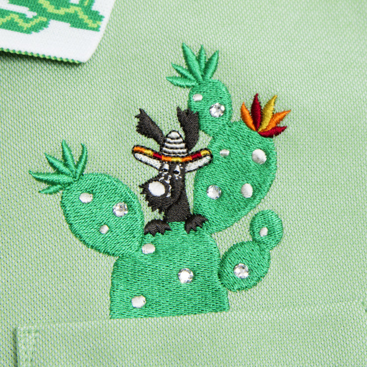 サボテン刺繍ポロ