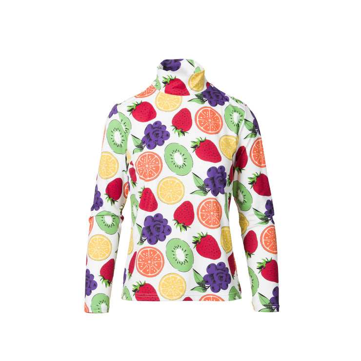 fruit motif long-sleeved pullover