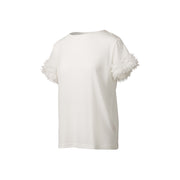 Pullover with sleeve tulle frill